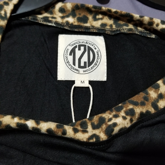 Tees 2 Ur Door Black and Leopard Long Sleeve Top - Picture 3 of 7